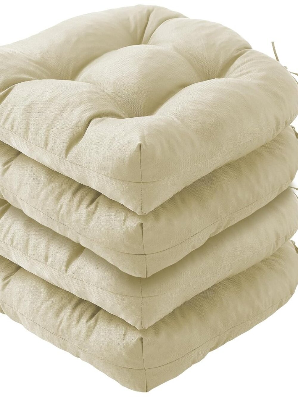 Outdoor Chair Cushions Set of 4, Patio Chair Cushions with Ties, 19x19+5” Tufted